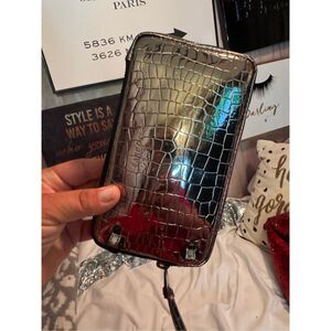 Bandolier gia metallic silver  crossbody expanded pouch/bag/purse